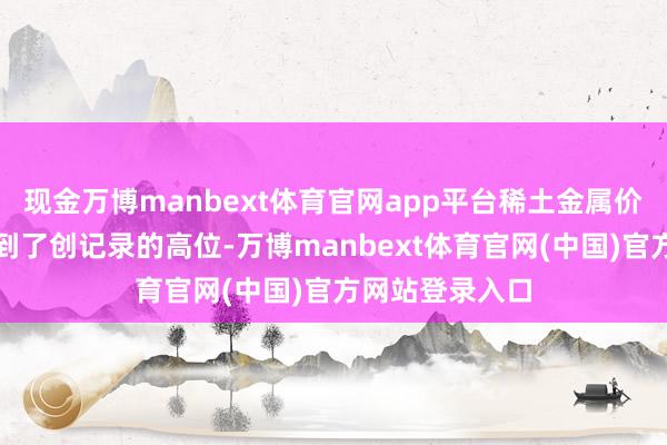 现金万博manbext体育官网app平台稀土金属价钱在数周内达到了创记录的高位-万博manbext体育官网(中国)官方网站登录入口