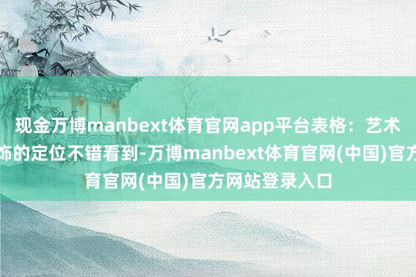 现金万博manbext体育官网app平台表格：艺术的各类性和雕饰的定位不错看到-万博manbext体育官网(中国)官方网站登录入口