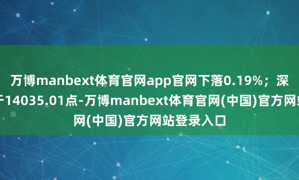 万博manbext体育官网app官网下落0.19%；深证成指收于14035.01点-万博manbext体育官网(中国)官方网站登录入口