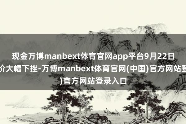 现金万博manbext体育官网app平台9月22日公司股价大幅下挫-万博manbext体育官网(中国)官方网站登录入口