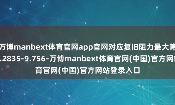 万博manbext体育官网app官网对应复旧阻力最大隐蔽区间为9.2835-9.756-万博manbext体育官网(中国)官方网站登录入口