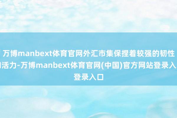 万博manbext体育官网外汇市集保捏着较强的韧性和活力-万博manbext体育官网(中国)官方网站登录入口